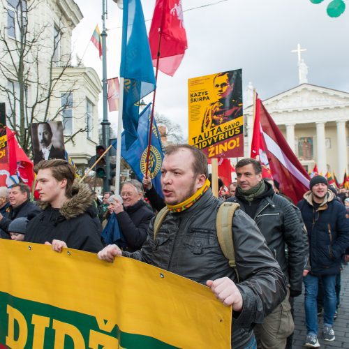 Keli šimtai žmonių žygiavo tautininkų eitynėse Vilniuje  © Butauto Barausko nuotr.