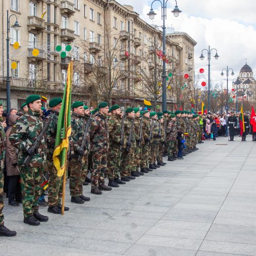 Šventinis trijų Baltijos valstybių pakėlimo ceremonija ir trispalvės nešimas   © Irmanto Gelūno / Fotobanko nuotr.