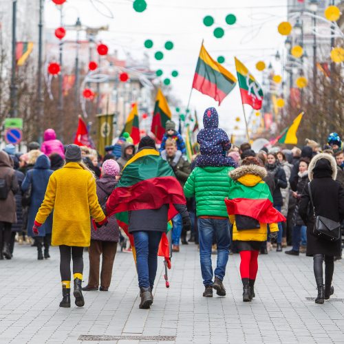 Šventinis trijų Baltijos valstybių pakėlimo ceremonija ir trispalvės nešimas   © Irmanto Gelūno / Fotobanko nuotr.