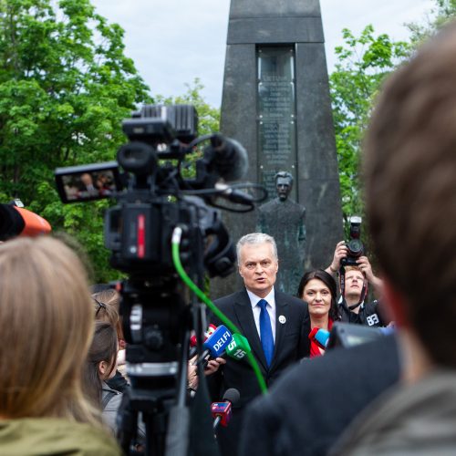 G. Nausėdos spaudos konferencija V. Kudirkos aikštėje  © P. Peleckio / Fotobanko nuotr.