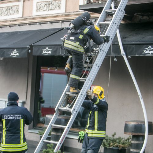 Laisvės alėjoje – gausios ugniagesių pajėgos  © Vilmanto Raupelio nuotr.