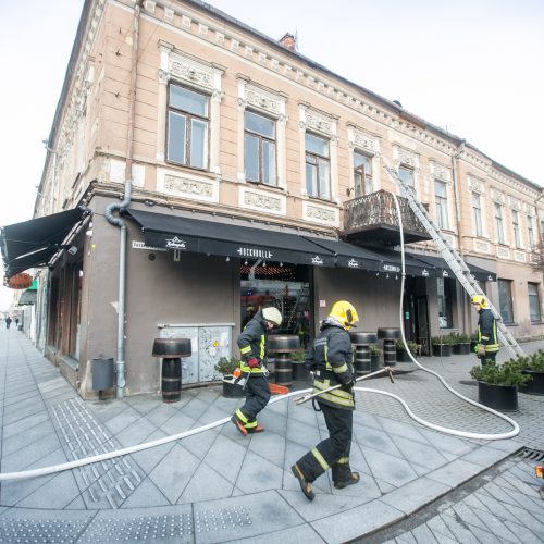 Laisvės alėjoje – gausios ugniagesių pajėgos  © Vilmanto Raupelio nuotr.