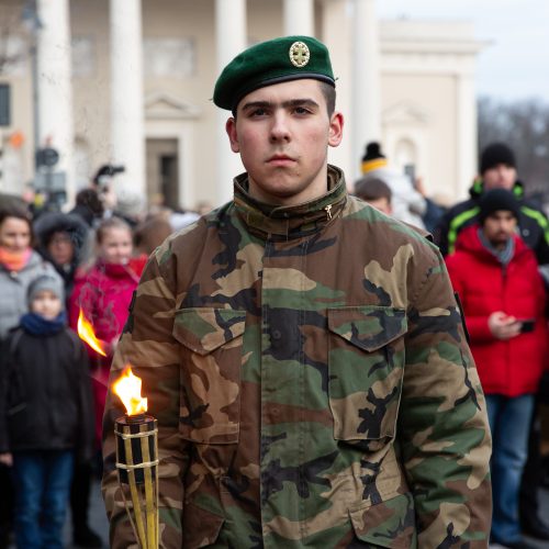 Gedimino prospekte suliepsnojo 30 Laisvės laužų  © G. Skaraitienės / Fotobanko nuotr.