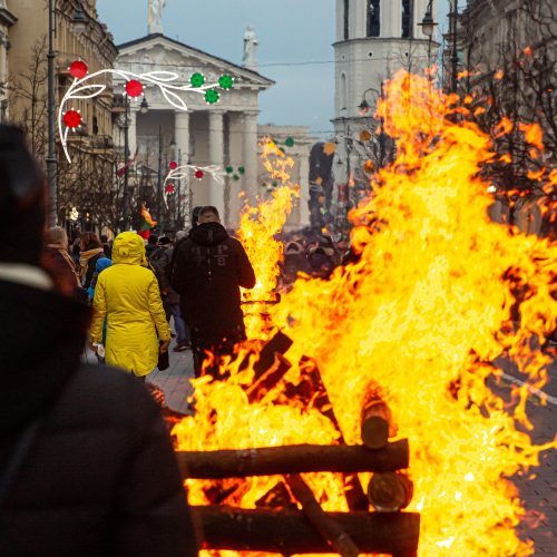 Gedimino prospekte suliepsnojo 30 Laisvės laužų  © G. Skaraitienės / Fotobanko nuotr.