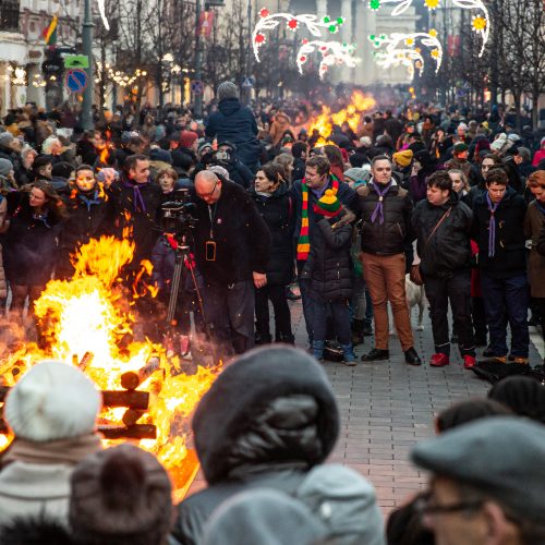 Gedimino prospekte suliepsnojo 30 Laisvės laužų  © G. Skaraitienės / Fotobanko nuotr.