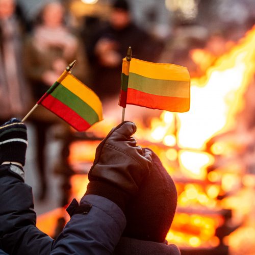 Gedimino prospekte suliepsnojo 30 Laisvės laužų  © G. Skaraitienės / Fotobanko nuotr.