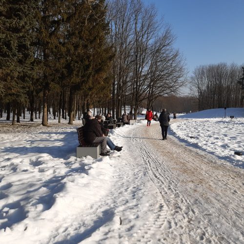 Saulėtos dienos išginė kauniečius į parkus  © 