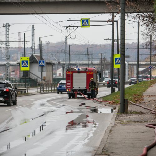 Tunelio gatvėje liepsnojo negyvenamas namas  © Vilmanto Raupelio nuotr.