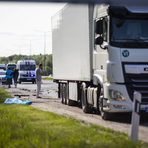 Mirtina avarija sostinės Minsko plente  © I. Gelūno/BNS nuotr.