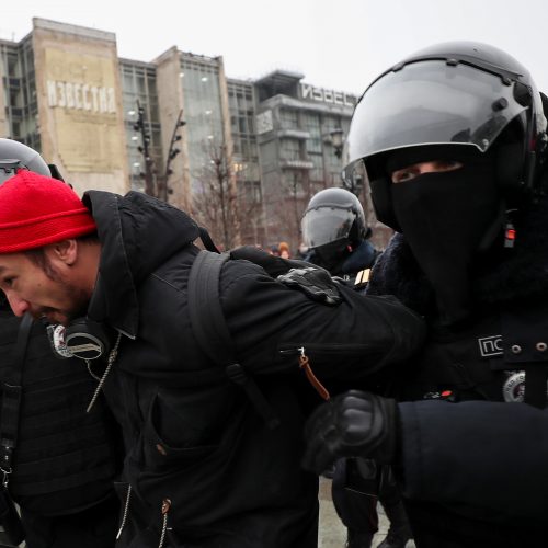 Maskvoje areštuojami protestuojantys A. Navalno šalininkai  © Scanpix nuotr.