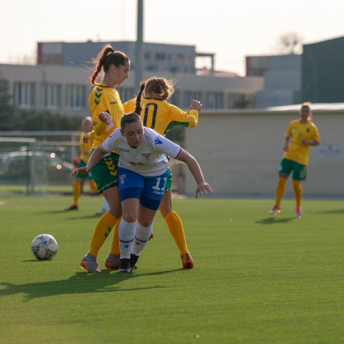 Lietuvos moterų futbolo rinktinės rungtynės su Farerų salų rinktine  © Manto Kutkaičio nuotr.