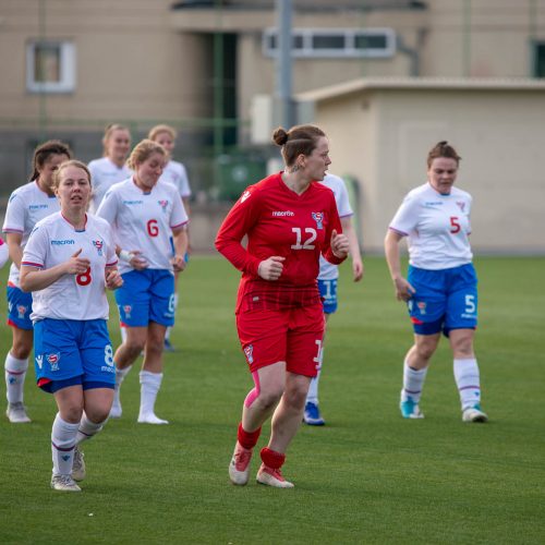 Lietuvos moterų futbolo rinktinės rungtynės su Farerų salų rinktine  © Manto Kutkaičio nuotr.