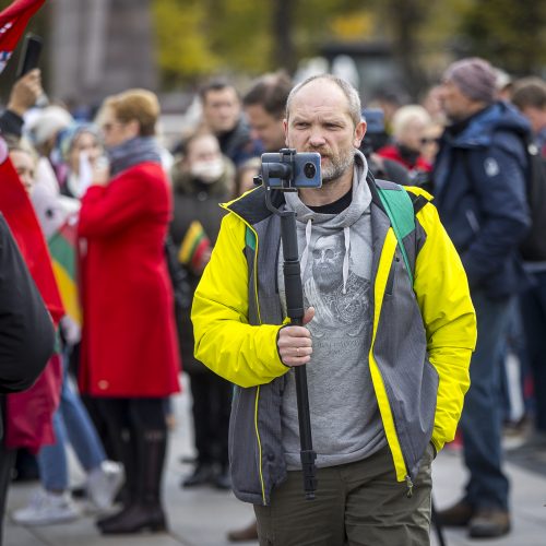 A. Astrauskaitės mitingas prieš pandemijos valdymą Vilniuje  © R. Lukoševičiaus/Fotobanko nuotr.