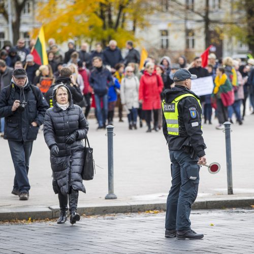 A. Astrauskaitės mitingas prieš pandemijos valdymą Vilniuje  © R. Lukoševičiaus/Fotobanko nuotr.