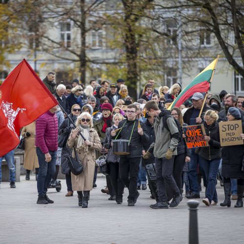 A. Astrauskaitės mitingas prieš pandemijos valdymą Vilniuje  © R. Lukoševičiaus/Fotobanko nuotr.