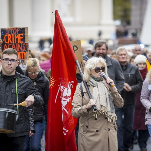 A. Astrauskaitės mitingas prieš pandemijos valdymą Vilniuje  © R. Lukoševičiaus/Fotobanko nuotr.