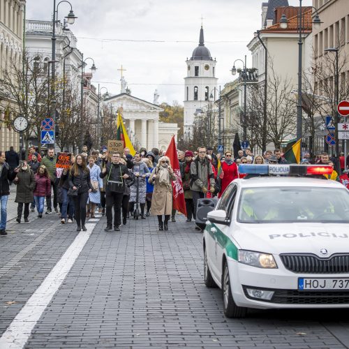 A. Astrauskaitės mitingas prieš pandemijos valdymą Vilniuje  © R. Lukoševičiaus/Fotobanko nuotr.