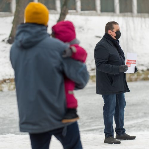 Po A. Navalno sulaikymo – piketas prie Rusijos ambasados Vilniuje  © Butauto Barausko nuotr.