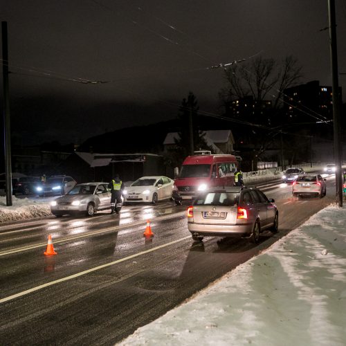 Kauno kelių policijos reidas, ieškant neblaivių vairuotojų  © Vilmanto Raupelio nuotr.