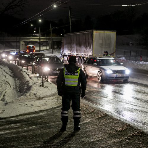 Kauno kelių policijos reidas, ieškant neblaivių vairuotojų  © Vilmanto Raupelio nuotr.