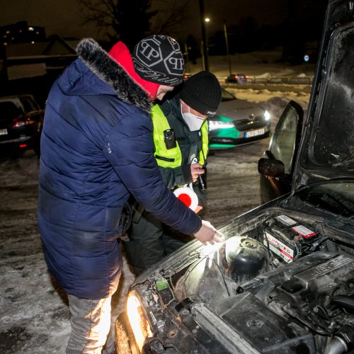 Kauno kelių policijos reidas, ieškant neblaivių vairuotojų  © Vilmanto Raupelio nuotr.