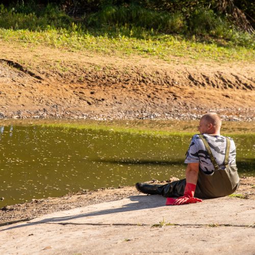Kazlų Rūdos tvenkinyje išgaišo žuvys  © Regimanto Zakšensko, feisbuko nuotr.