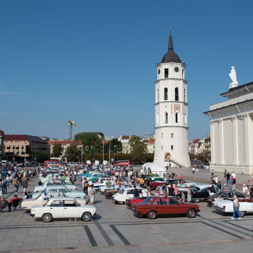 Senovinių automobilių žygis Baltijos keliui paminėti  © Luko Kodžio nuotr.