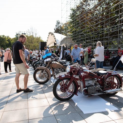 Senovinių automobilių žygis Baltijos keliui paminėti  © Luko Kodžio nuotr.