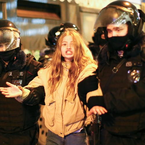 Maskvoje areštuojami protestuojantys A. Navalno šalininkai  © Scanpix nuotr.