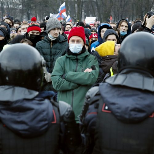 Maskvoje areštuojami protestuojantys A. Navalno šalininkai  © Scanpix nuotr.