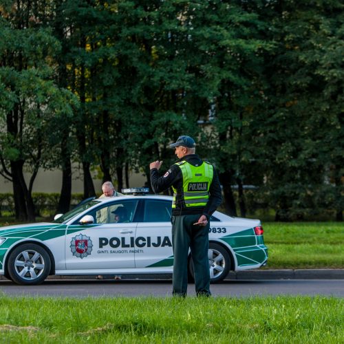 Policijos reidas Taikos prospekte  © Laimio Steponavičiaus nuotr.