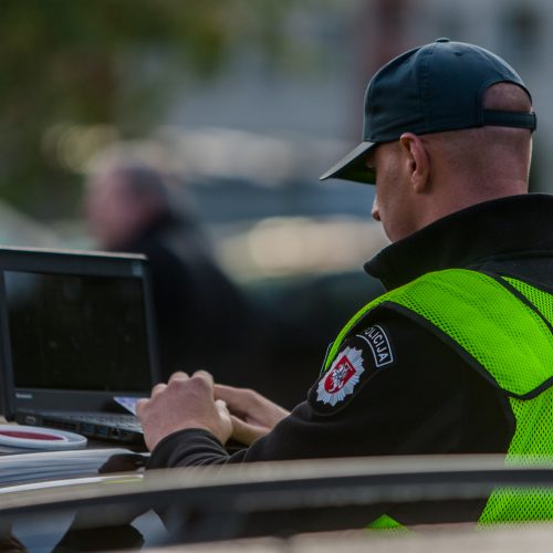 Policijos reidas Taikos prospekte  © Laimio Steponavičiaus nuotr.