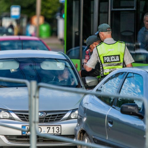 Policijos reidas Taikos prospekte  © Laimio Steponavičiaus nuotr.