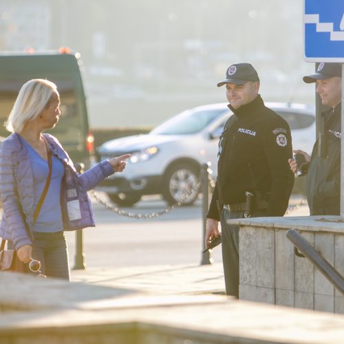 Policijos reidas judrioje Kauno gatvėje  © Vilmanto Raupelio nuotr.