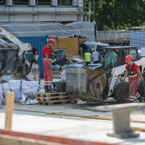 Vienybės aikštės rekonstrukcijos darbai  © Vilmanto Raupelio nuotr.