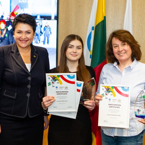 Europos jaunimo olimpinio žiemos festivalio sportininkų pagerbimas  © P. Peleckio / Fotobanko nuotr.