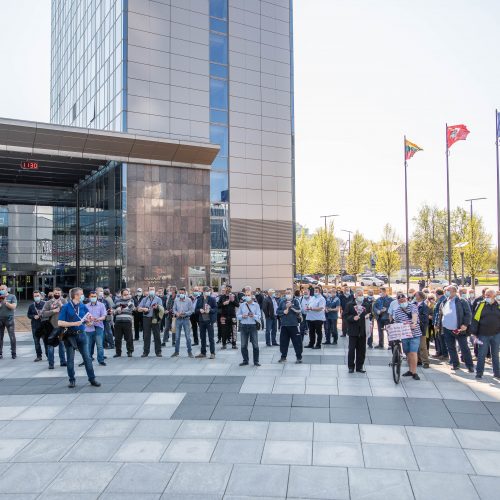 Vilniaus viešojo transporto darbuotojų mitingas  © I. Gelūno / Fotobanko nuotr.