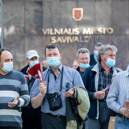 Vilniaus viešojo transporto darbuotojų mitingas  © I. Gelūno / Fotobanko nuotr.