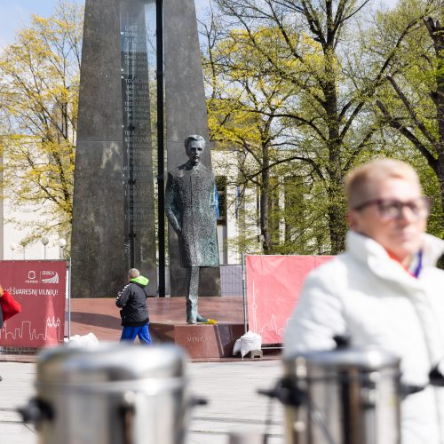 Maitinimo sektoriaus darbuotojų protestas Vilniuje  © S. Lisausko, L. Balandžio / BNS nuotr.