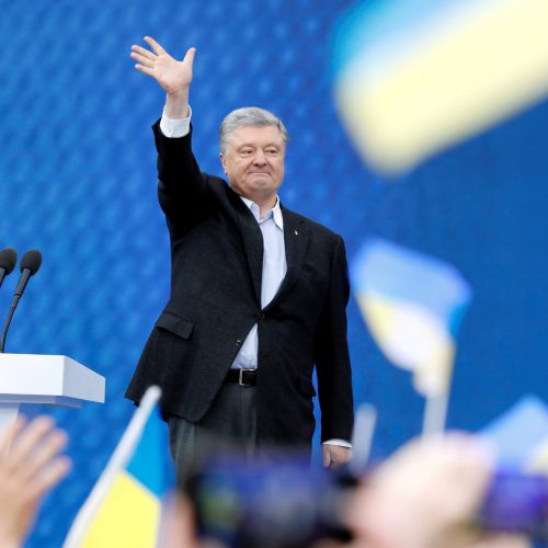 P. Porošenkos ir V. Zelenskio debatai Kijevo stadione  © Scanpix nuotr.