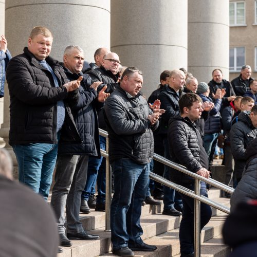 Lietuvos pieno gamintojų mitingas prie Seimo  © Ž. Gedvilos / BNS nuotr.