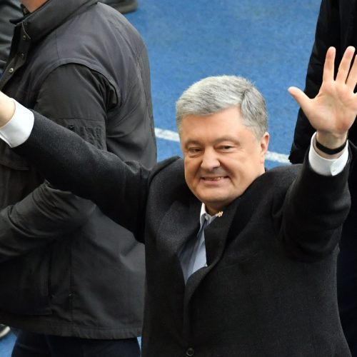 P. Porošenkos ir V. Zelenskio debatai Kijevo stadione  © Scanpix nuotr.