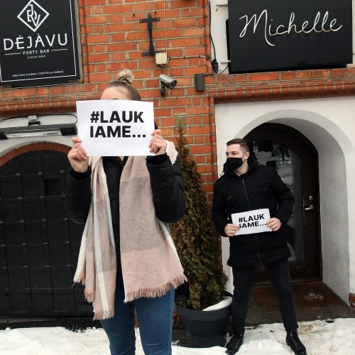 Kauno barai ir kavinės prisijungė prie protesto akcijos  © Laimučio Brundzos, Eitvydo Kinaičio nuotr.