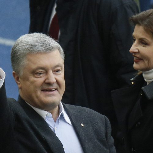 P. Porošenkos ir V. Zelenskio debatai Kijevo stadione  © Scanpix nuotr.