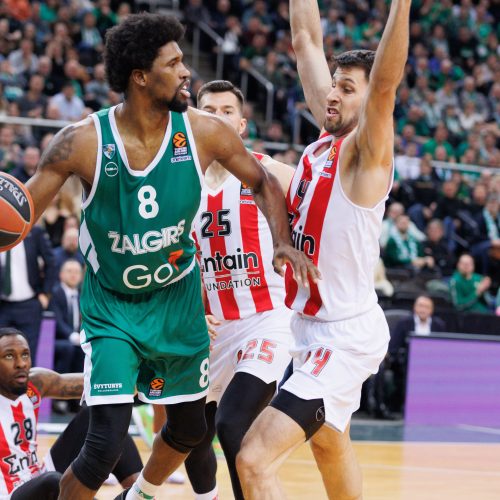 Eurolyga: Kauno „Žalgiris“ – Pirėjo „Olympiacos“ 72:74  © E. Ovčarenko / BNS nuotr.