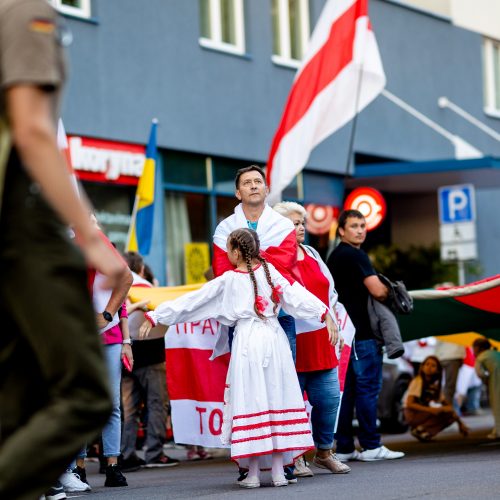 Orumo žygis nuo Katedros aikštės iki Baltarusijos ambasados  © L.Balandžio / BNS nuotr.