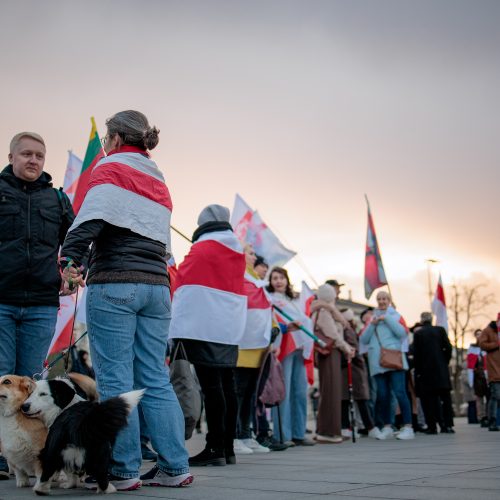 Baltarusijos diasporos atstovai Vilniuje minėjo Laisvės dieną  © J. Elinsko/ELTOS nuotr. 