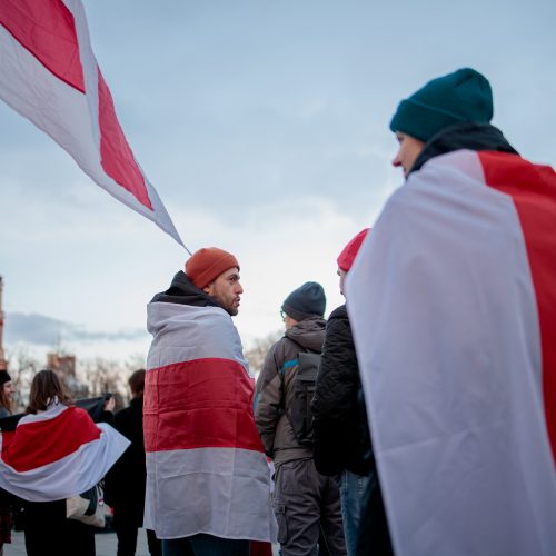 Baltarusijos diasporos atstovai Vilniuje minėjo Laisvės dieną  © J. Elinsko/ELTOS nuotr. 