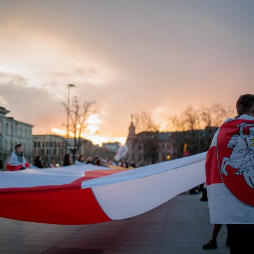 Baltarusijos diasporos atstovai Vilniuje minėjo Laisvės dieną  © J. Elinsko/ELTOS nuotr. 