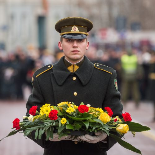 S. Daukanto aikštėje – Baltijos valstybių vėliavų pakėlimo ceremonija  © Dainiaus Labučio, ELTOS ir  Alfredo Pliadžio  nuotr.